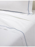 Yves Delorme Athena Celeste cotton flat sheet, imported from the UK