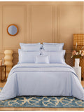 Yves Delorme Triomphe Celeste cotton flat sheet (British brand)