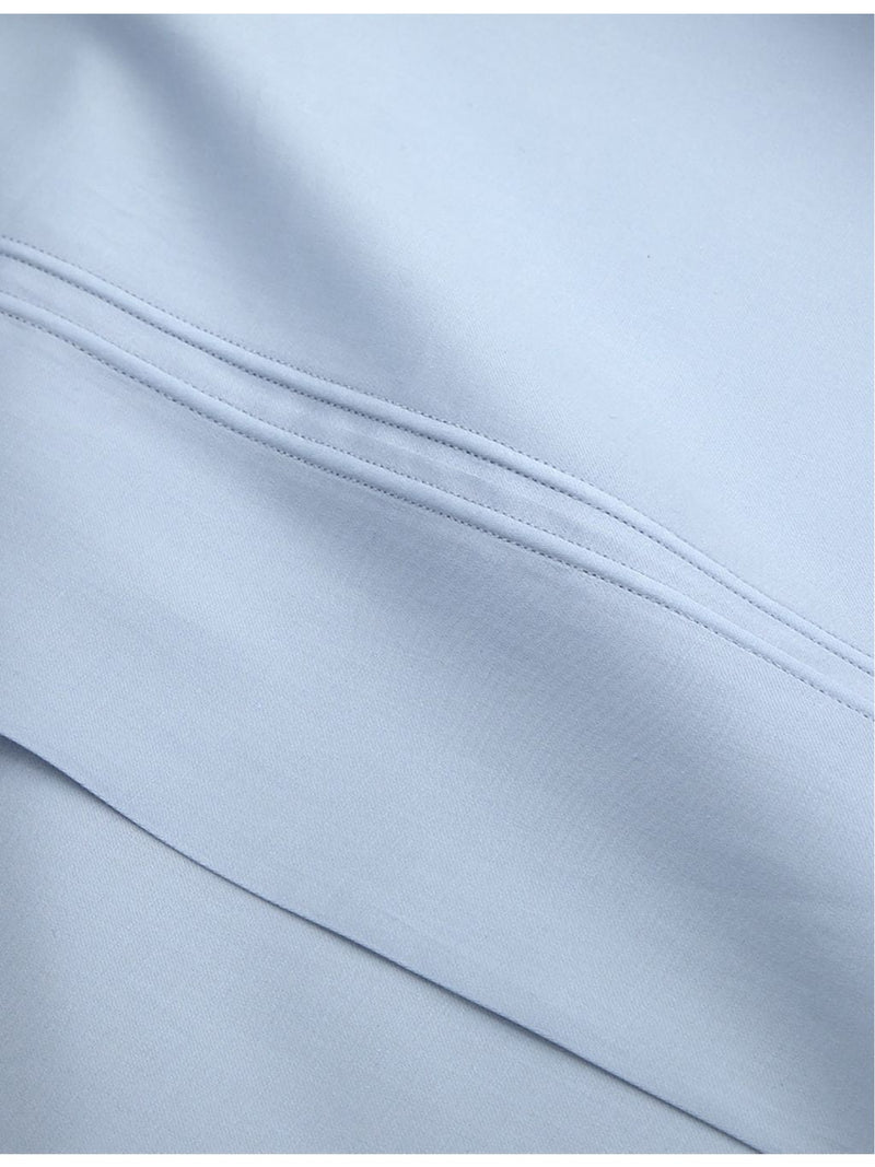 Yves Delorme Triomphe Celeste cotton flat sheet (British brand)