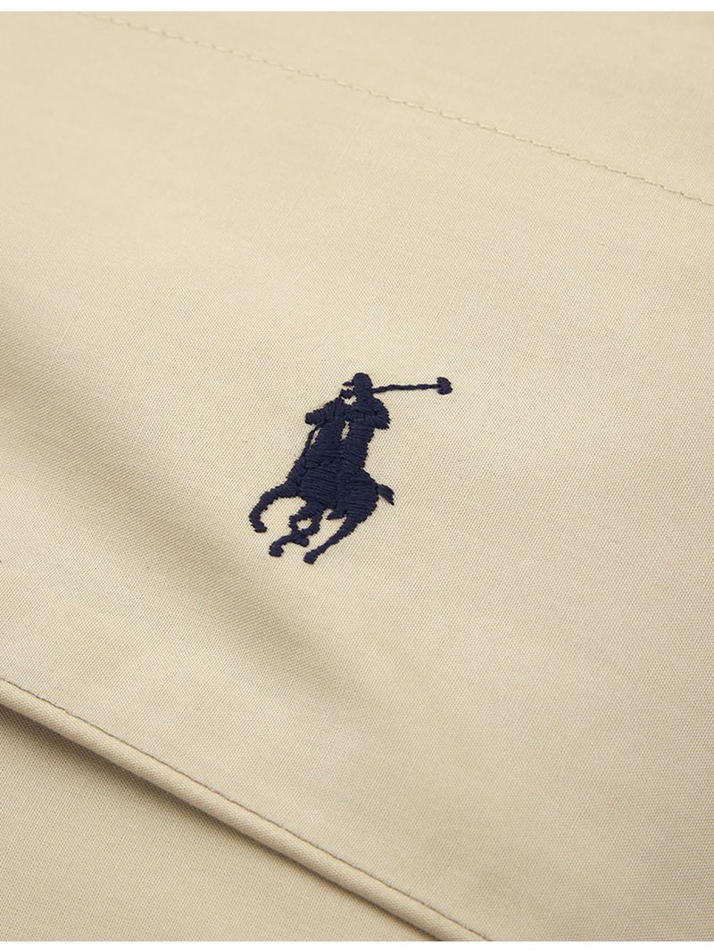 Ralph Lauren Home cotton flat sheet with Polo Pony embroidery, UK version