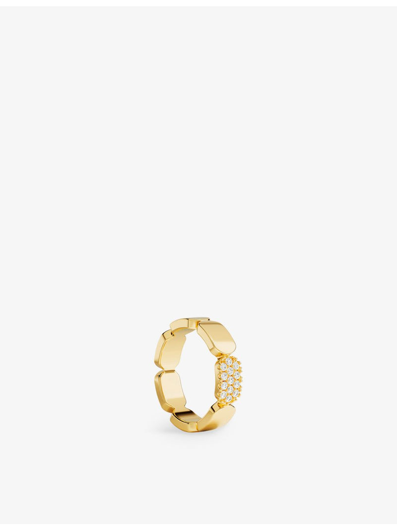 APM Monaco 18ct yellow gold-plated cubic zirconia ring, UK version