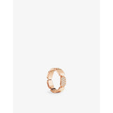 selfridges APM Monaco Dainty 18ct Rose Gold-Plated Alloy and Cubic Zirconia Ring- Buy online at McGrocer