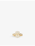 APM Monaco heart pave chain ring with cubic zirconia, UK version