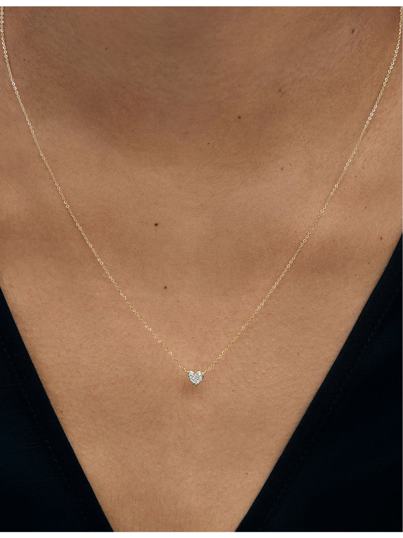 Monica Vinader mini heart necklace with 0.04ct lab-grown diamond - British product
