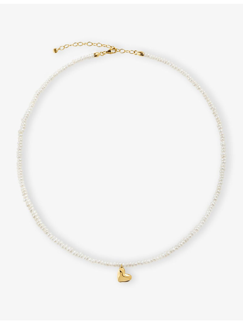 Monica Vinader pearl necklace 18ct gold-plated vermeil, imported from the UK