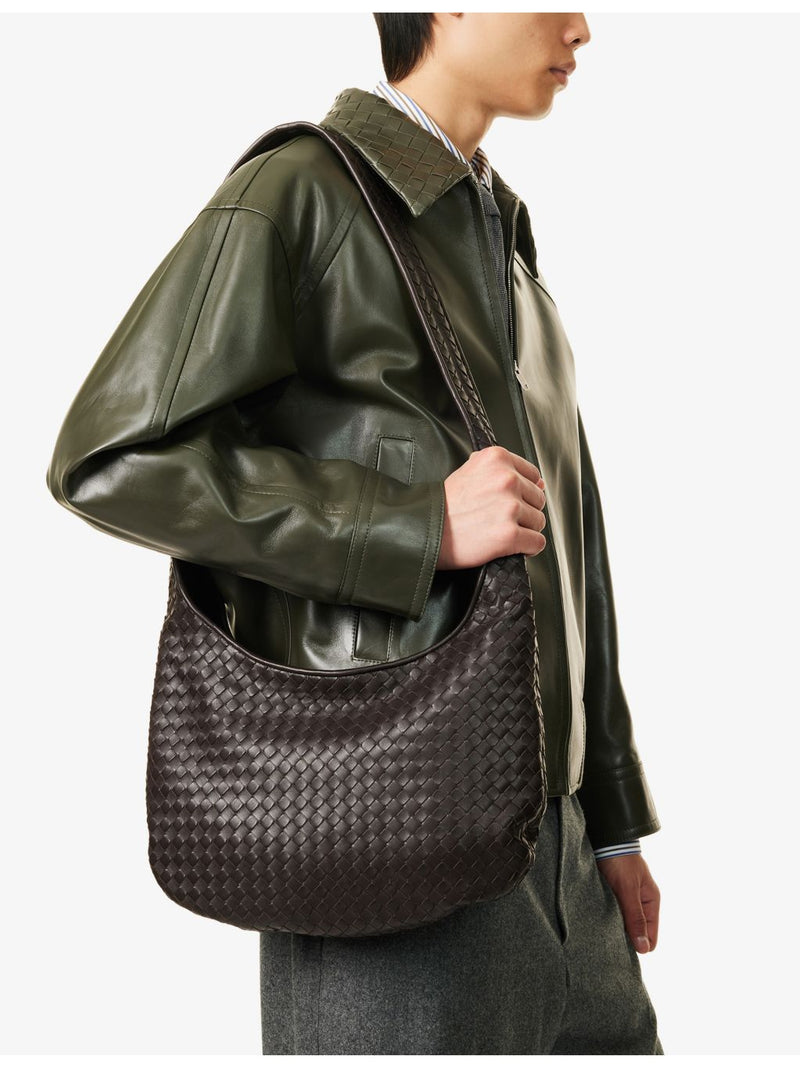 Bottega Veneta intrecciato-weave leather cross-body bag (British brand)