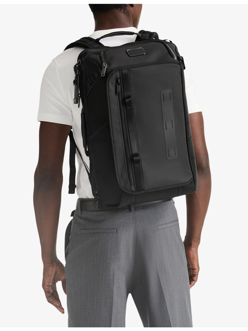 Tumi Detrick woven backpack with side handle, imported from the UK