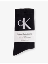 selfridges Calvin Klein Monogram Ribbed Cotton-Blend Crew Socks Pack of Two- Buy online at McGrocer