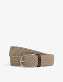 Reiss Elmont woven belt with silver buckle, UK version