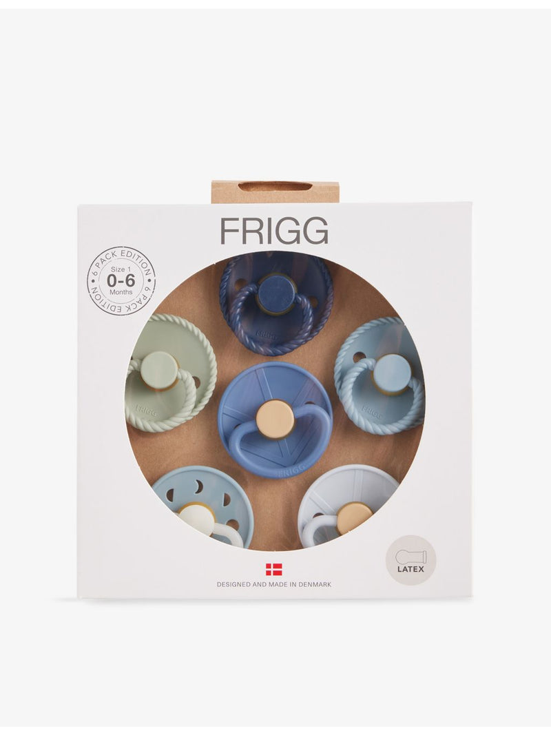 Mushie x FRIGG latex pacifiers, assorted pack of six, UK version