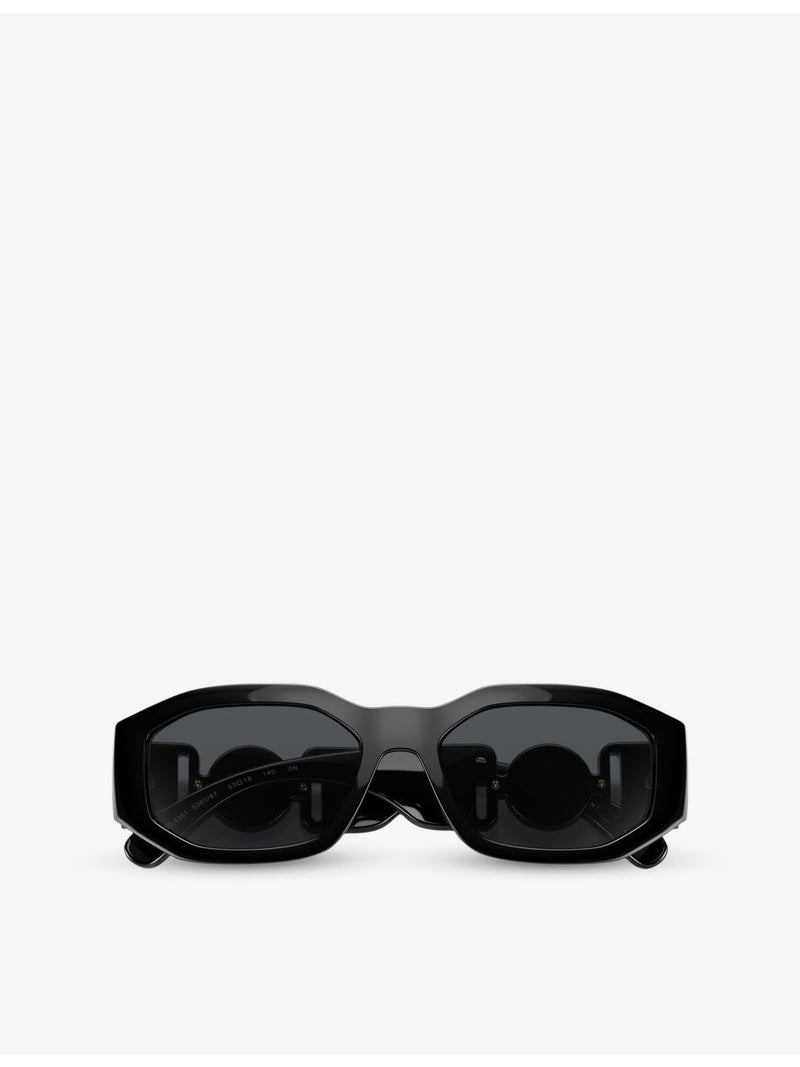 Versace rectangular acetate sunglasses with tinted lenses, UK version