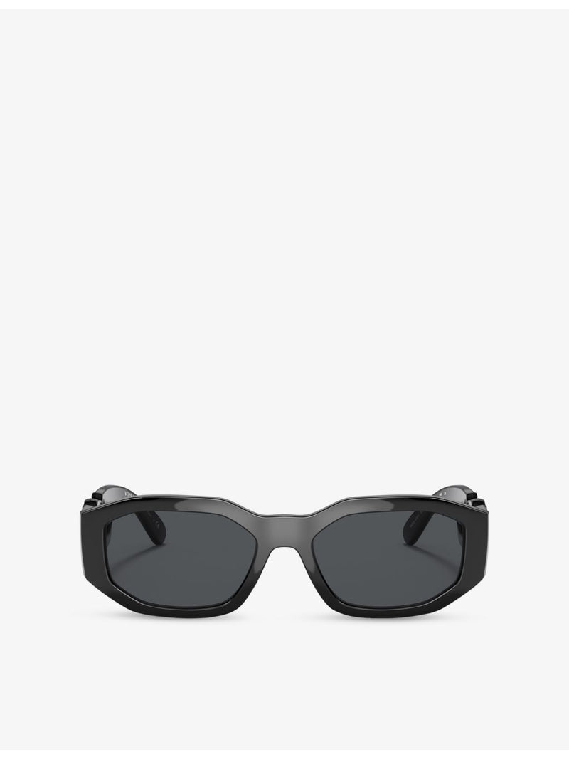 Versace rectangular acetate sunglasses with tinted lenses, UK version