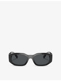 Versace rectangular acetate sunglasses with tinted lenses, UK version