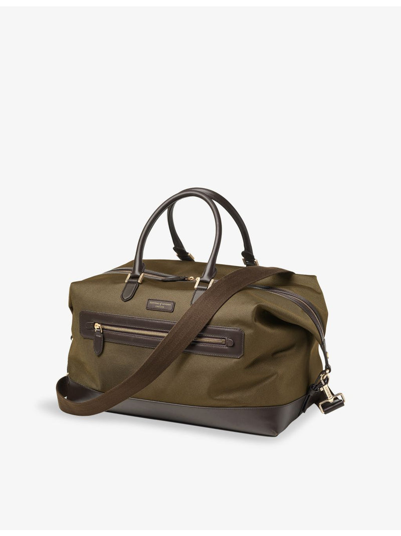 Aspinal of London woven duffle bag with leather trims (British brand)