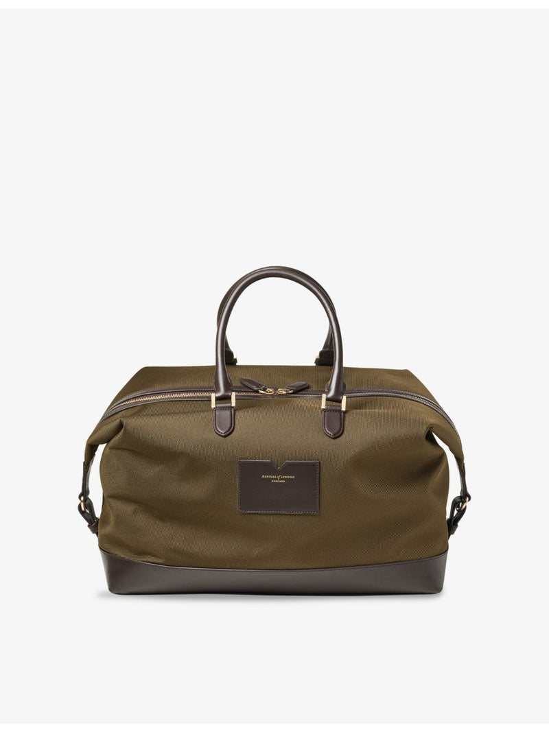 Aspinal of London woven duffle bag with leather trims (British brand)