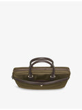 Aspinal of London woven briefcase with leather trims - British product