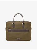 Aspinal of London woven briefcase with leather trims - British product