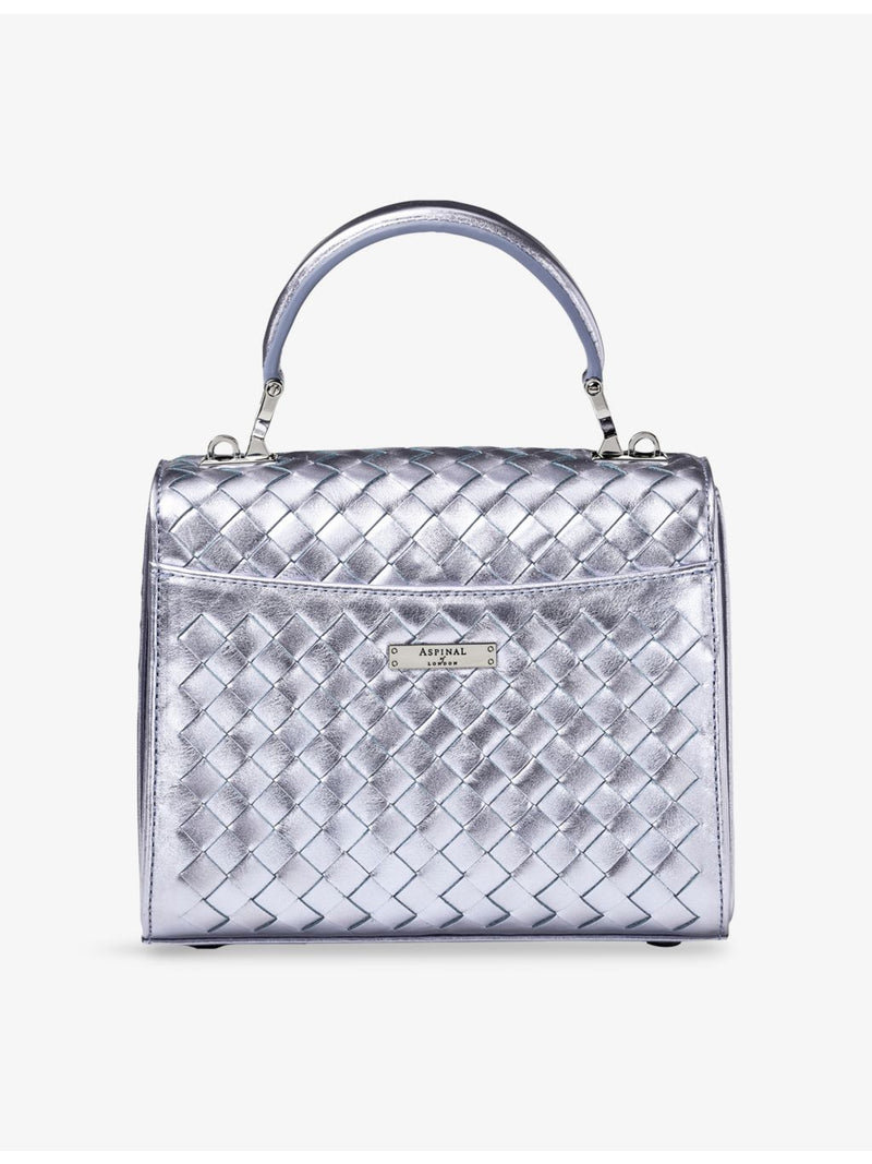 Aspinal of London Mayfair Midi woven leather top-handle bag (British brand)