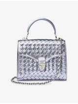 selfridges Aspinal of London Mayfair Midi Woven Top-Handle Leather Bag- Buy online at McGrocer