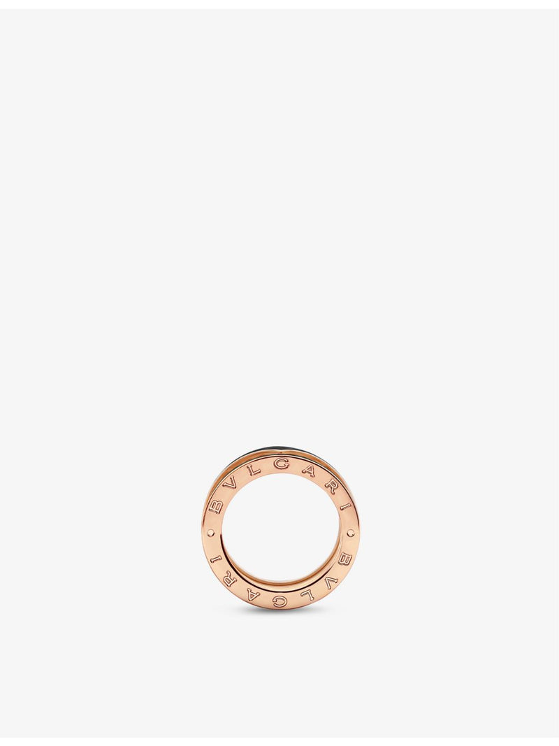 Bvlgari B.zero1 Rock ring in 18ct rose gold and ceramic (British brand)