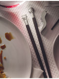 Alessi wood and stainless steel chopsticks and stand set 24cm, UK version