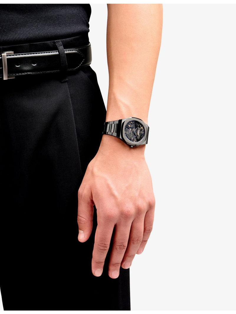 D1 Milano Black DLC ultra thin bracelet watch 40mm - British product