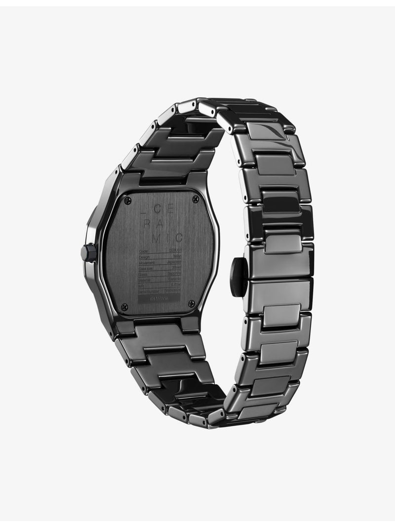 D1 Milano ceramic watch pure black 37mm, UK version