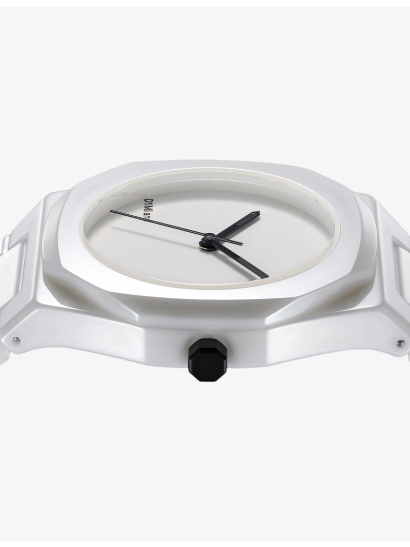 D1 Milano Pure White ceramic watch 37mm, UK version