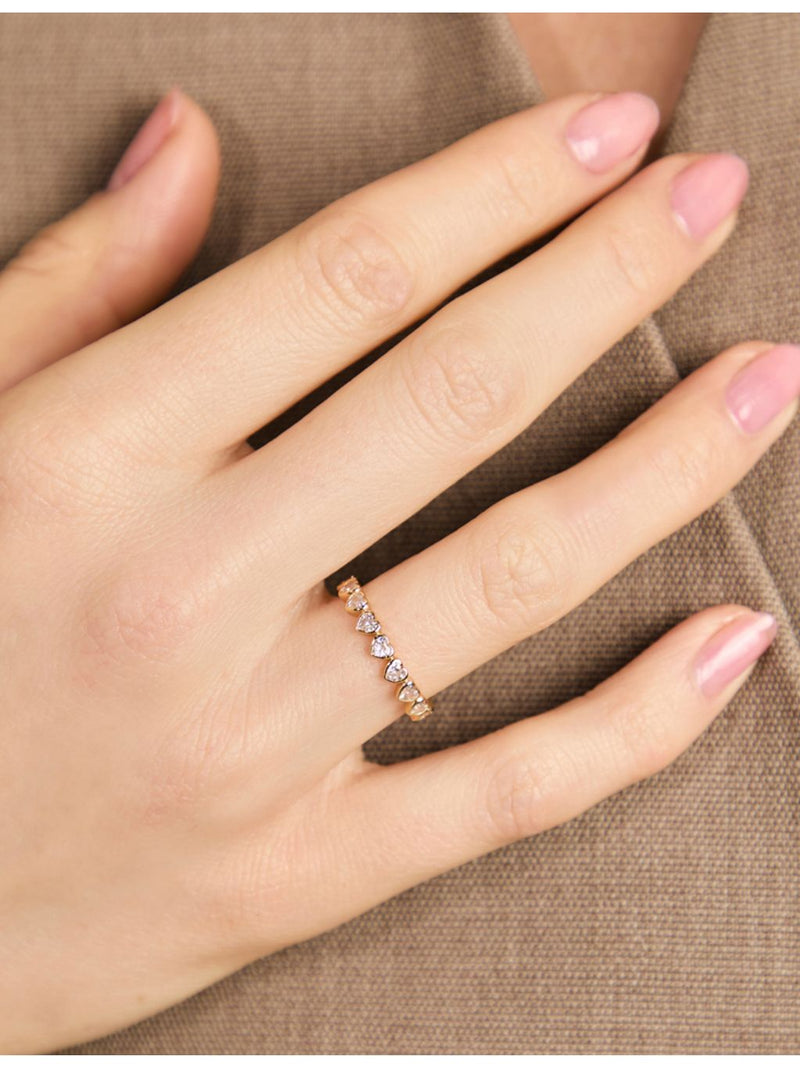 Astrid and Miyu eternity ring with heart cubic zirconia, UK version