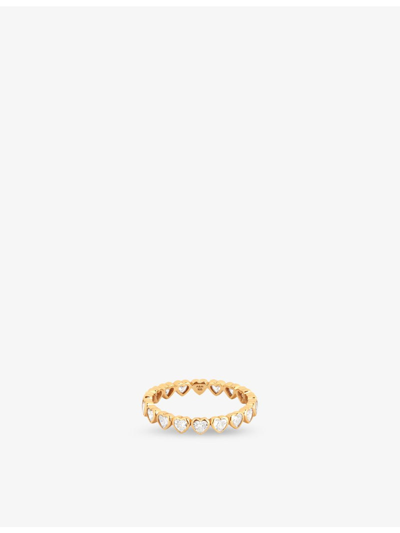 Astrid and Miyu eternity ring with heart cubic zirconia, UK version