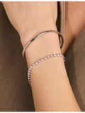 Astrid & Miyu rhodium-plated cubic zirconia heart bracelet (British brand)