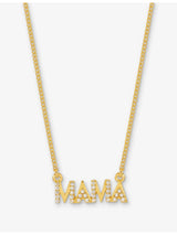 selfridges Rachel Jackson Gemstone Mama 22ct Yellow Gold-Plated Sterling Silver and Cubic Zirconia Necklace- Buy online at McGrocer