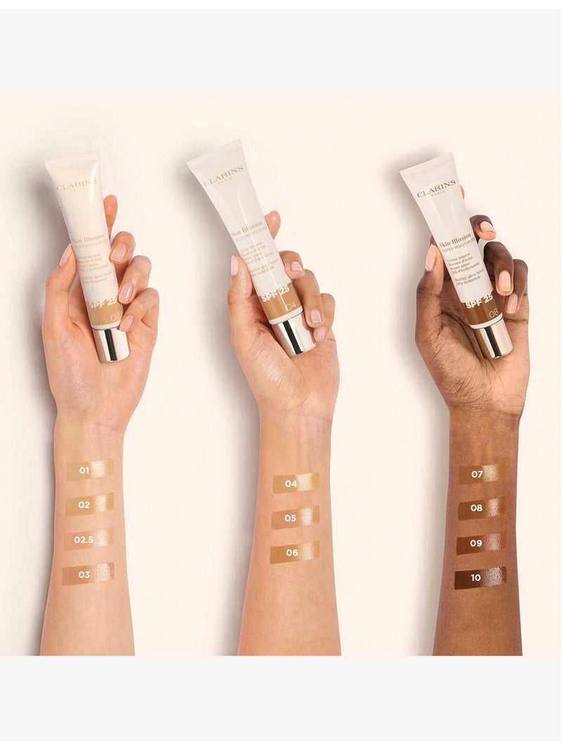Clarins Skin Illusion Tinted Moisturiser 40ml, imported from the UK