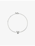 Monica Vinader sterling silver heart charm bracelet with adjustable chain, UK version