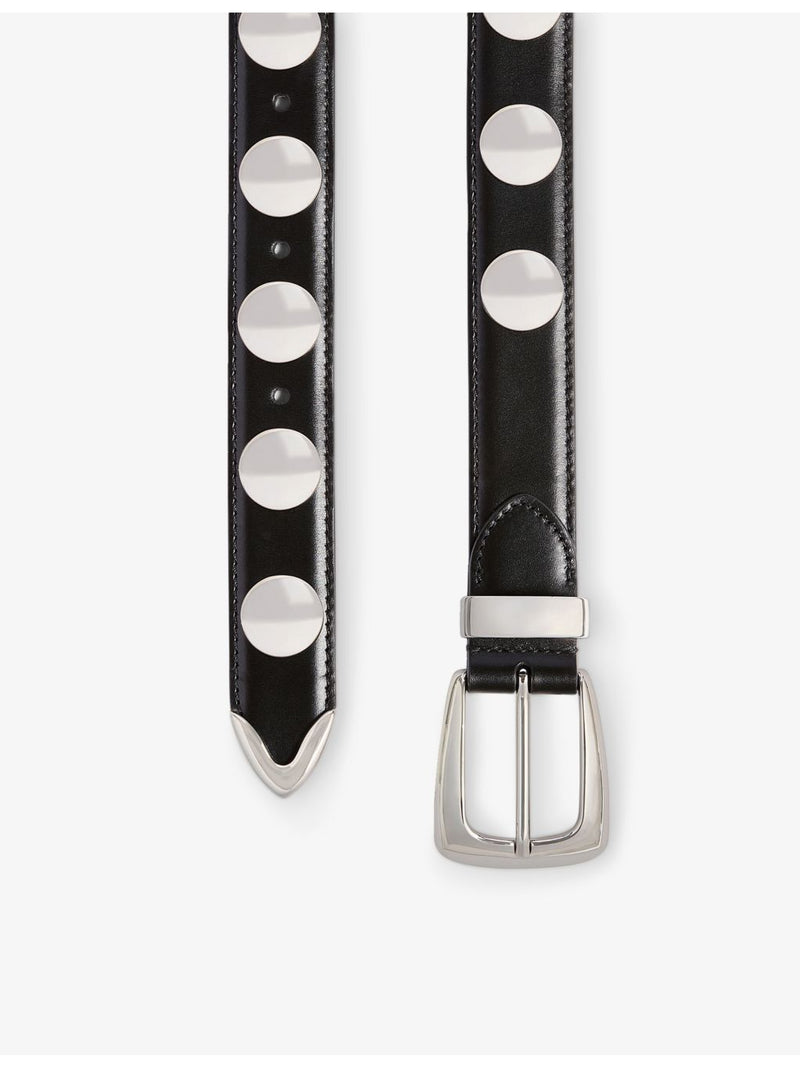 KHAITE Benny studded leather belt 3cm, imported from the UK