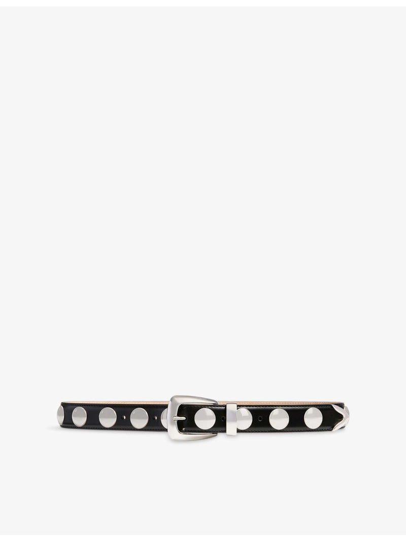 KHAITE Benny studded leather belt 3cm, imported from the UK