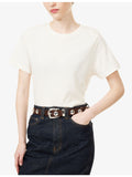 KHAITE studded suede belt with silver-tone buckle 3cm (British brand)