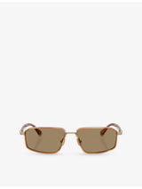 selfridges Brunello Cucinelli Jarama Rectangular-Frame Metal Sunglasses- Buy online at McGrocer