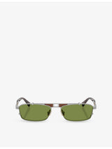 selfridges Brunello Cucinelli Paloma Rectangular-Frame Metal Sunglasses- Buy online at McGrocer