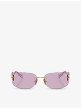 selfridges Miu Miu MU A51S Square-Frame Metal Sunglasses- Buy online at McGrocer