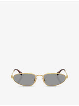 selfridges Miu Miu MU A52S Oval-Frame Metal Sunglasses- Buy online at McGrocer