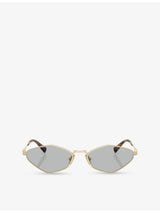 selfridges Miu Miu MU 56ZS Oval-Frame Metal Sunglasses- Buy online at McGrocer