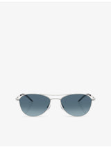 selfridges Oliver Peoples Aero II Pilot Frame Steel Sunglasses- Buy online at McGrocer