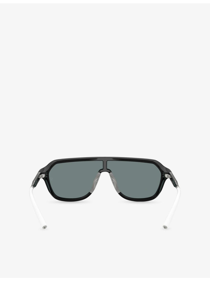 Oliver Peoples OV5591SU shield-frame acetate sunglasses, UK version