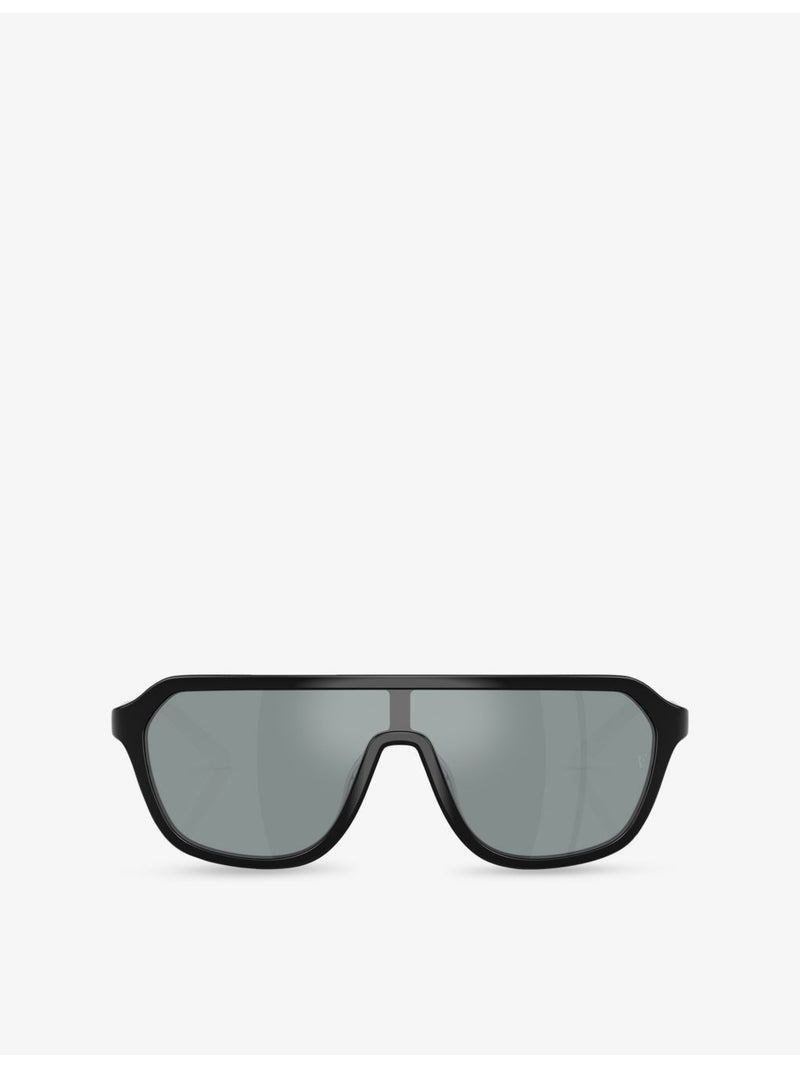 Oliver Peoples OV5591SU shield-frame acetate sunglasses, UK version