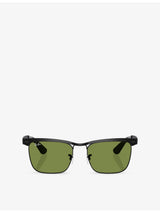 selfridges Ray-Ban Wayfarer Deluxe Square-Frame Metal Sunglasses- Buy online at McGrocer