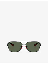 selfridges Ray-Ban RB8336M Scuderia Ferrari Square-Frame Metal Sunglasses- Buy online at McGrocer
