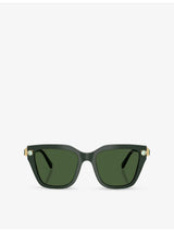 selfridges Swarovski SK6041 Irregular-Frame Acetate Sunglasses- Buy online at McGrocer