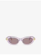 selfridges Swarovski SK6042 Oval-Frame Acetate Sunglasses- Buy online at McGrocer