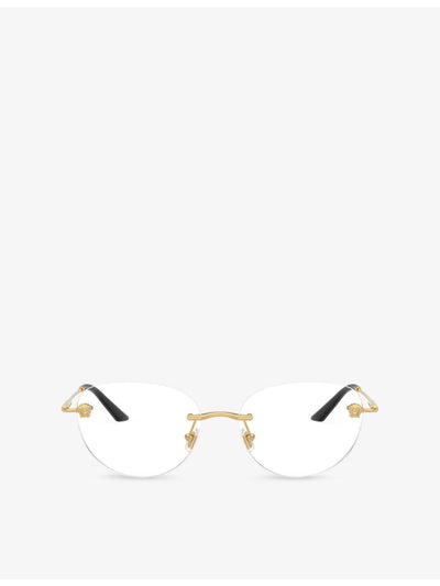 selfridges Versace VE1305 Round-Frame Metal Optical Glasses- Buy online at McGrocer